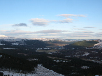 Looking to Ballater from Coyles of Muick. Note Bennachie on the skyline