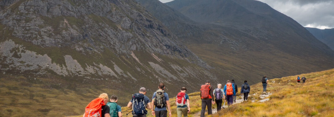 Group heading past Devil's Point into the Lairig Ghru