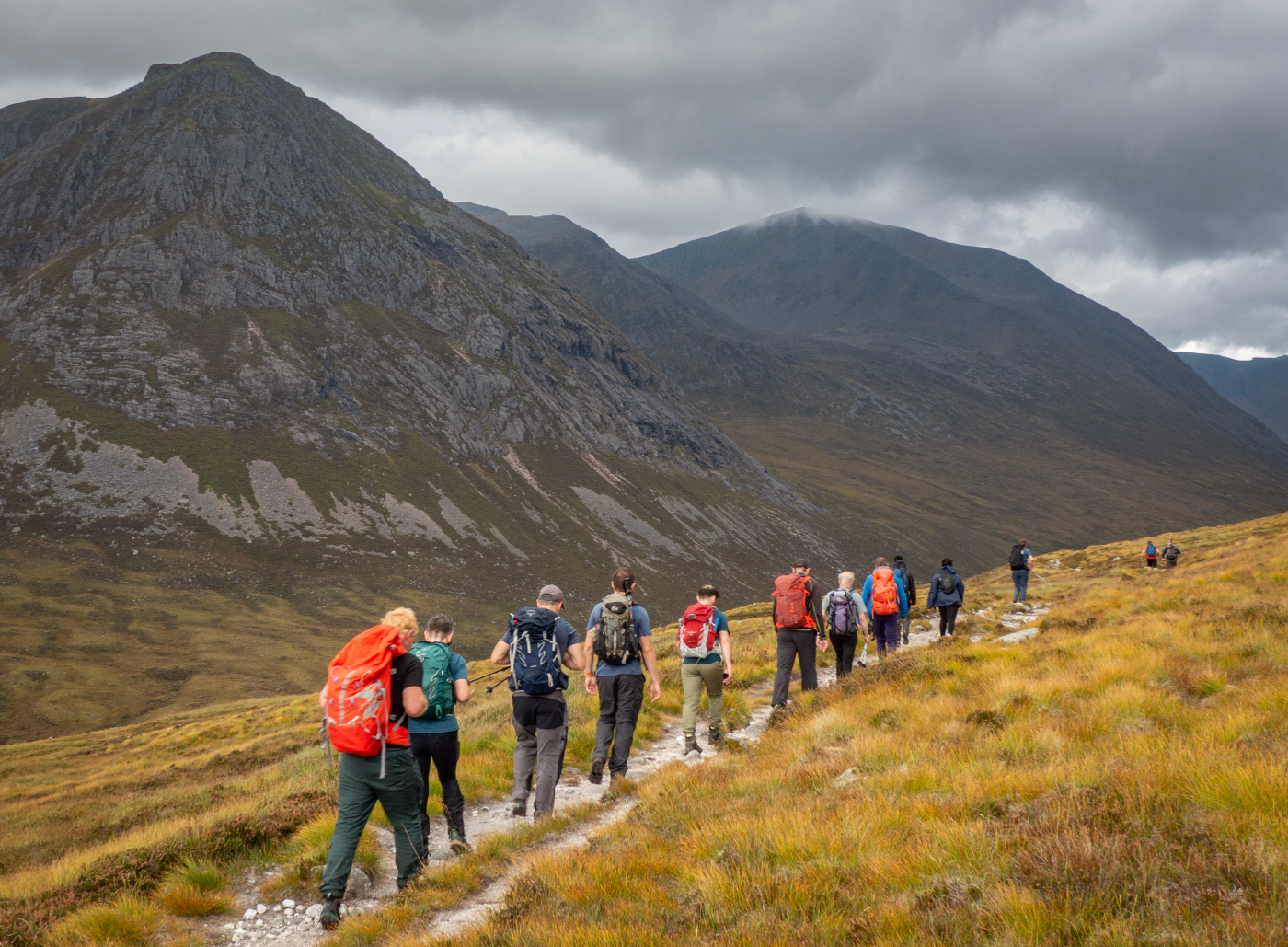 Group heading past Devil's Point into the Lairig Ghru